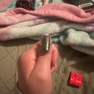 Silver Ring with Green Stone